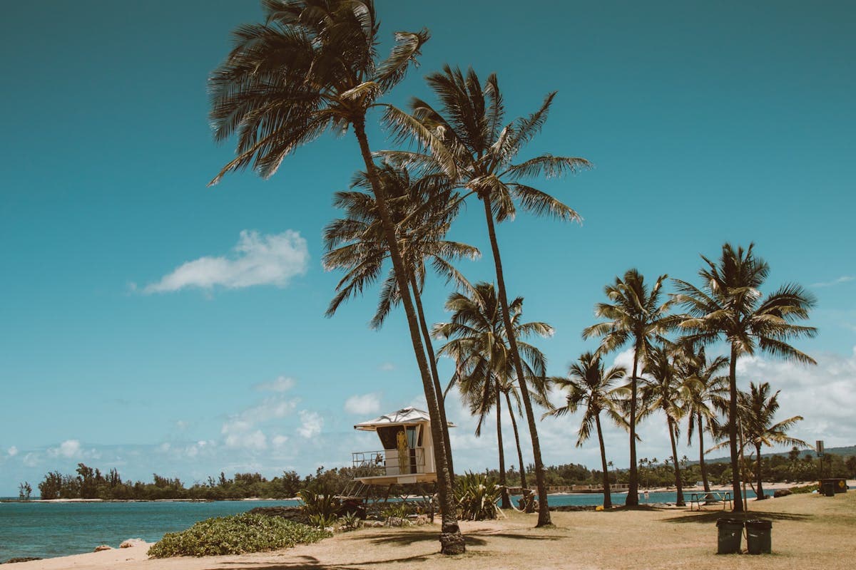 Plage de Maurice sous le soleil avec quelques nuages