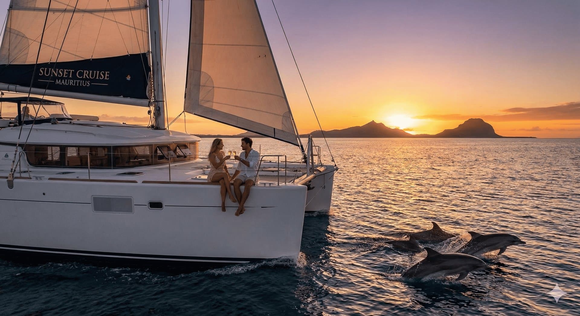 Sunset Cruise catamaran coucher soleil Maurice ouest